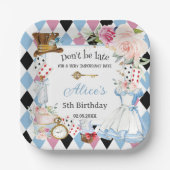 Alice in Wonderland Verjaardagsthee Party Papieren Bordje (Voorkant)