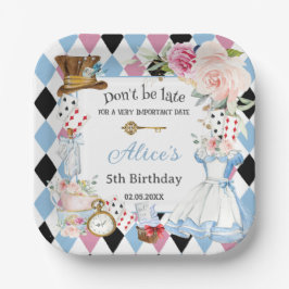 Alice in Wonderland Verjaardagsthee Party Papieren Bordje