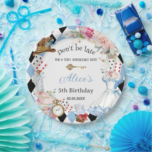 Alice in Wonderland Verjaardagsthee Party Papieren Bordje (Feest)