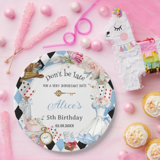 Alice in Wonderland Verjaardagsthee Party Papieren Bordje (Feest)
