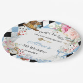 Alice in Wonderland Verjaardagsthee Party Papieren Bordje (Gekanteld)