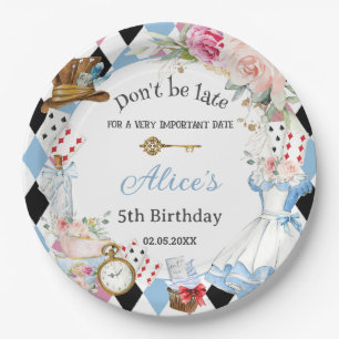 Alice in Wonderland Verjaardagsthee Party Papieren Bordje