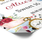 Alice in Wonderland Verjaardagsthee Party Welkom Poster (Hoek)
