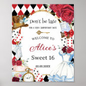 Alice in Wonderland Verjaardagsthee Party Welkom Poster (Voorkant)