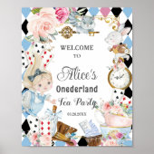 Alice in Wonderland Verjaardagsthee Party Welkom Poster (Voorkant)