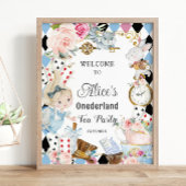 Alice in Wonderland Verjaardagsthee Party Welkom Poster