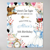 Alice in Wonderland Verjaardagsthee Party Welkom Poster (Voorkant)