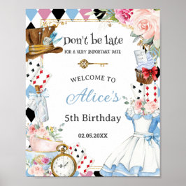 Alice in Wonderland Verjaardagsthee Party Welkom Poster