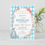 Alice in Wonderland, verjaardagsthee voor twee mei Kaart (Staand voorkant)