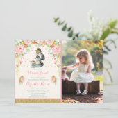 Alice in Wonderland Verjaardagsuitnodiging Kaart (Staand voorkant)