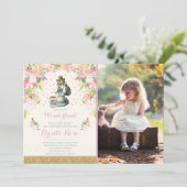 Alice in Wonderland Verjaardagsuitnodiging Kaart (Staand voorkant)