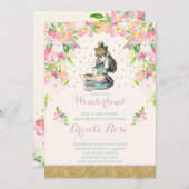 Alice in Wonderland Verjaardagsuitnodiging Kaart (Voorkant / Achterkant)