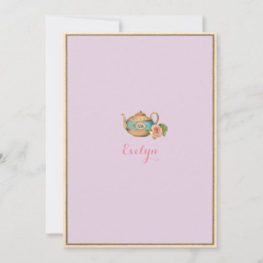 Alice in Wonderland verjaardagsuitnodiging paarse Kaart (Achterkant)