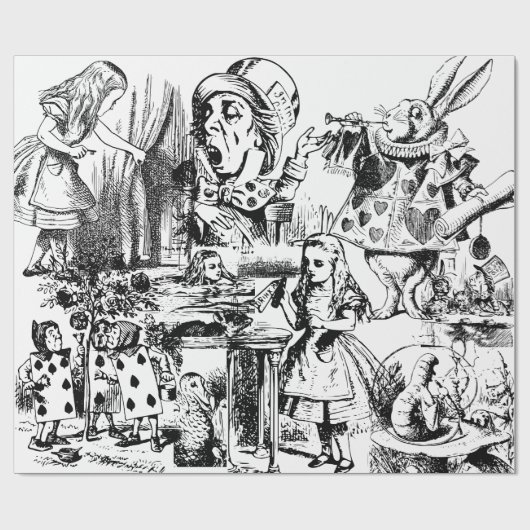 Alice in Wonderland - Verpakkingspapier Cadeaupapier (Vlak)
