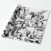 Alice in Wonderland - Verpakkingspapier Cadeaupapier (Uitgerold)