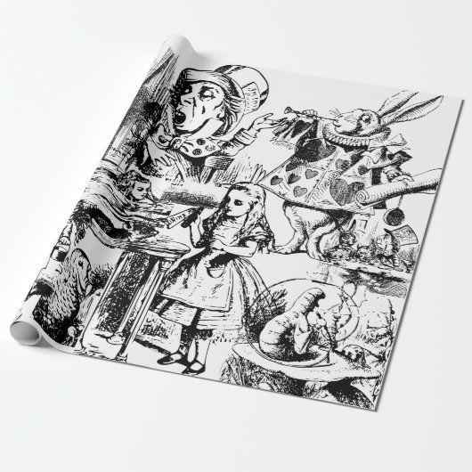 Alice in Wonderland - Verpakkingspapier Cadeaupapier (Uitgerold)
