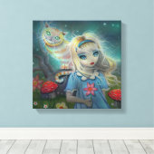 Alice in Wonderland Verpakt Canvas Print (Insitu (Houten vloer))