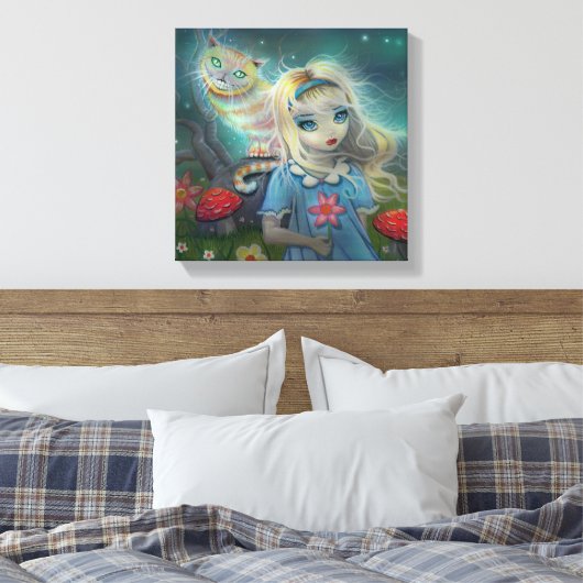 Alice in Wonderland Verpakt Canvas Print (Insitu (Slaapkamer))