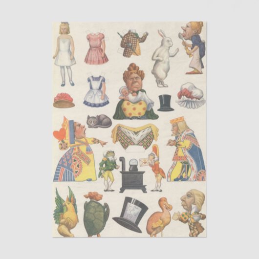 Alice in Wonderland,  Victoriaans Papier Doll (Voorkant)