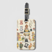 Alice in Wonderland,  Victoriaans Papier Doll Bagagelabel (Voorkant (verticaal))