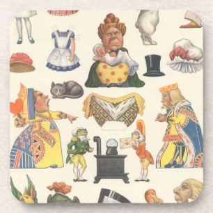 Alice in Wonderland,  Victoriaans Papier Doll Bier Onderzetter