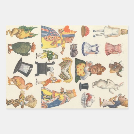 Alice in Wonderland,  Victoriaans Papier Doll Inpakpapier Vel (Voorkant 2)