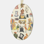 Alice in Wonderland,  Victoriaans Papier Doll Keramisch Ornament (Links)