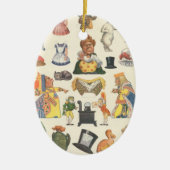 Alice in Wonderland,  Victoriaans Papier Doll Keramisch Ornament (Voorkant)