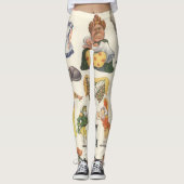 Alice in Wonderland,  Victoriaans Papier Doll Leggings (Voorkant)