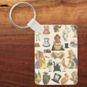 Alice in Wonderland, Victoriaans Papier Doll Sleutelhanger (Voorkant)