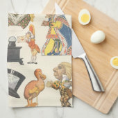 Alice in Wonderland,  Victoriaans Papier Doll Theedoek (Quarter Fold)