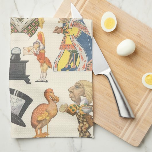 Alice in Wonderland, Victoriaans Papier Doll Theedoek (Quarter Fold)