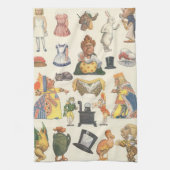 Alice in Wonderland,  Victoriaans Papier Doll Theedoek (Verticaal)