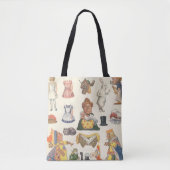 Alice in Wonderland, Victoriaans Papier Doll Tote Bag (Voorkant)