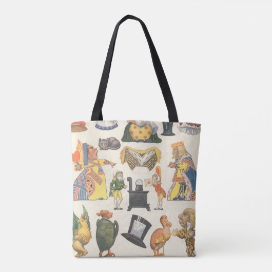 Alice in Wonderland,  Victoriaans Papier Doll Tote Bag (Achterkant)