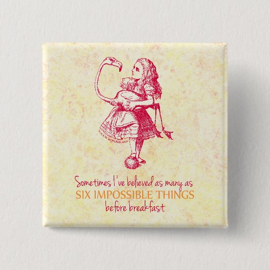 Alice in Wonderland Vierkante Button 5,1 Cm (Voorkant)