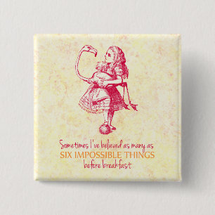 Alice in Wonderland Vierkante Button 5,1 Cm