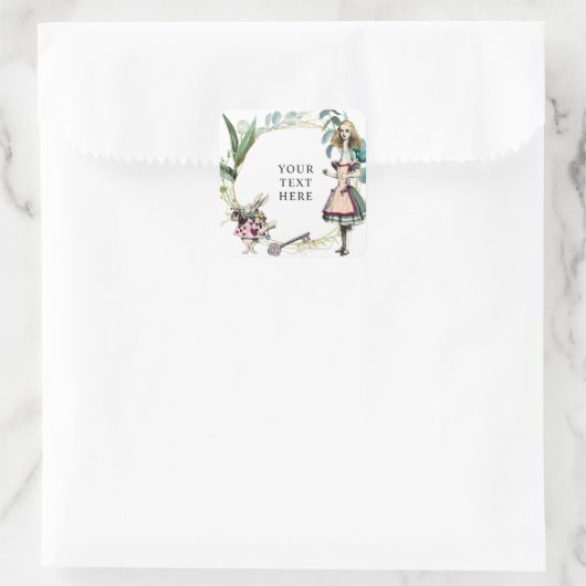  Alice in Wonderland Vierkante Sticker (Tas)