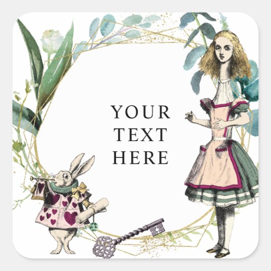 Alice in Wonderland Vierkante Sticker (Voorkant)