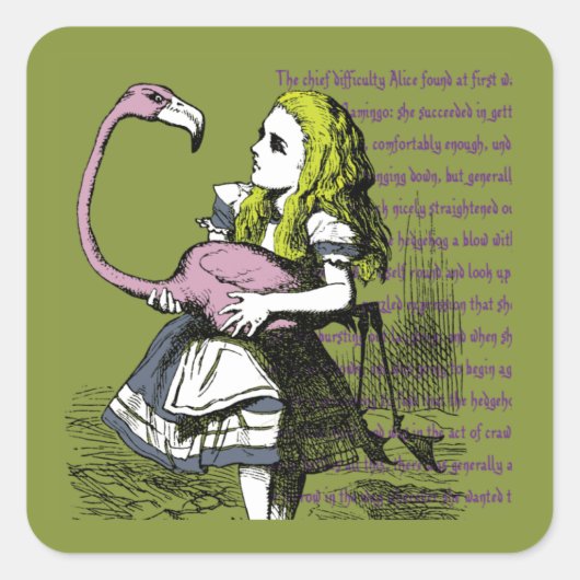 Alice in Wonderland Vierkante Sticker (Voorkant)
