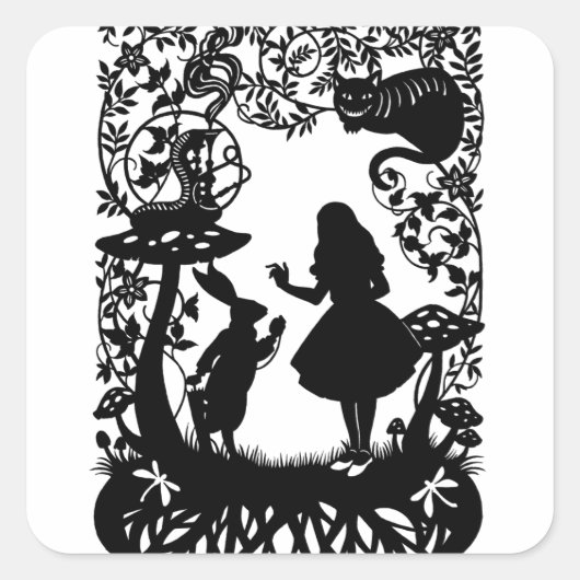Alice in Wonderland Vierkante Sticker (Voorkant)