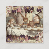 Alice in Wonderland Vierkante Visitekaartje (Achterkant)