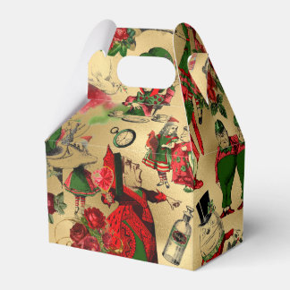 Alice in Wonderland Vintage Christmas Gold Foil Bedankdoosjes
