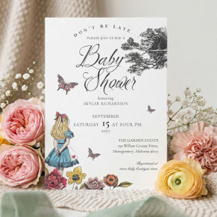 Alice In Wonderland Vintage Verhaal Baby Shower Kaart