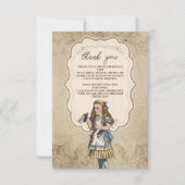 Alice In Wonderland Vintage Verhaal Bruidsdouche Bedankkaart (Voorkant)