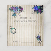 Alice in Wonderland Vintage Wedding Plaatskaartje (Buitenkant ongevouwen)