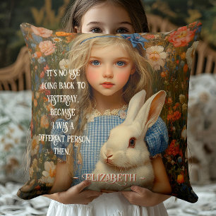 Alice in Wonderland Vintage Witte Konijn Kussen