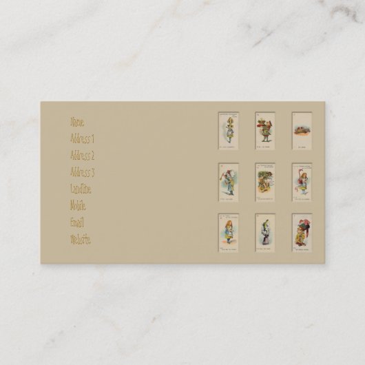 Alice in Wonderland Visitekaartje (Voorkant)