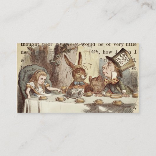 Alice in Wonderland Visitekaartje (Achterkant)