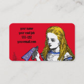 Alice in Wonderland Visitekaartje (Voorkant)